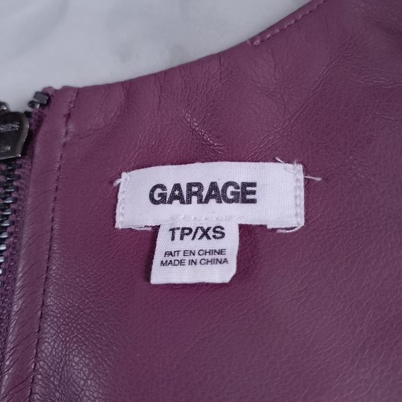 GARAGE Faux Leather Purple Crop Top - Picture 2 of 6